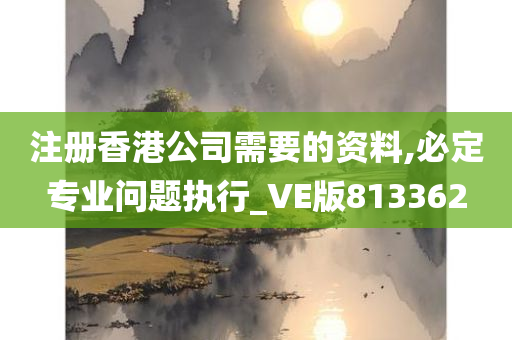 注册香港公司需要的资料,必定专业问题执行_VE版813362