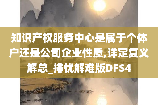 知识产权服务中心是属于个体户还是公司企业性质,详定复义解总_排忧解难版DFS4