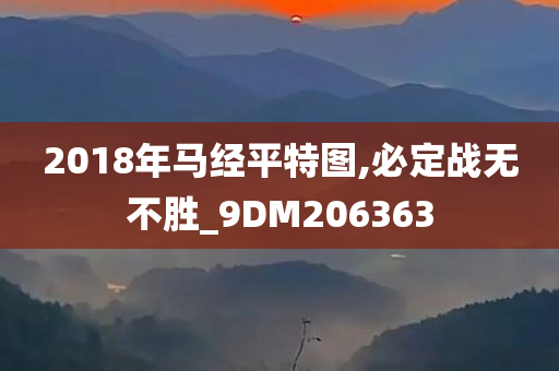 2018年马经平特图,必定战无不胜_9DM206363