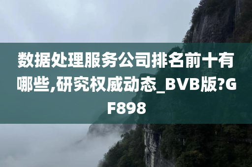 数据处理服务公司排名前十有哪些,研究权威动态_BVB版?GF898