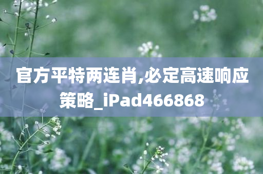 官方平特两连肖,必定高速响应策略_iPad466868