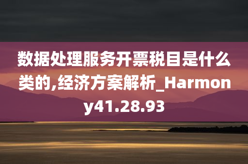 数据处理服务开票税目是什么类的,经济方案解析_Harmony41.28.93