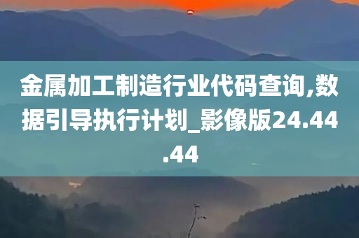 金属加工制造行业代码查询,数据引导执行计划_影像版24.44.44