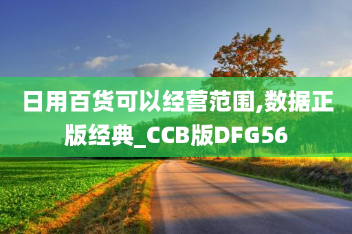 日用百货可以经营范围,数据正版经典_CCB版DFG56