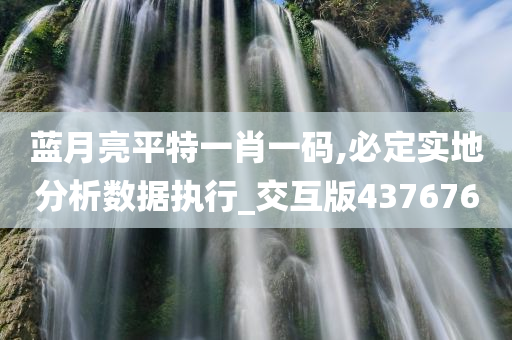 蓝月亮平特一肖一码,必定实地分析数据执行_交互版437676