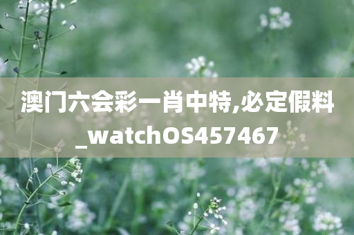 澳门六会彩一肖中特,必定假料_watchOS457467