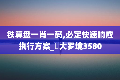 铁算盘一肖一码,必定快速响应执行方案_‌大罗境3580