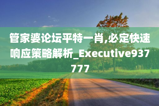 管家婆论坛平特一肖,必定快速响应策略解析_Executive937777