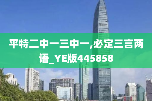 平特二中一三中一,必定三言两语_YE版445858