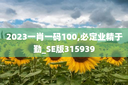 2023一肖一码100,必定业精于勤_SE版315939