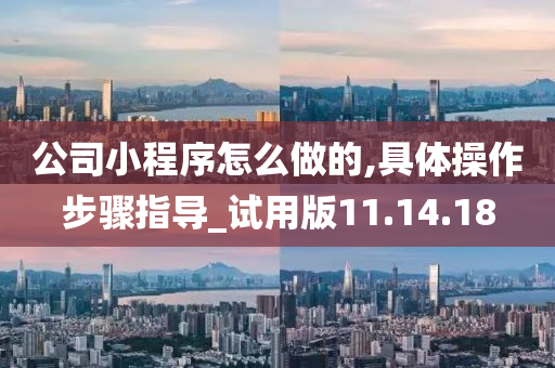 公司小程序怎么做的,具体操作步骤指导_试用版11.14.18