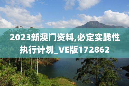 2023新澳门资料,必定实践性执行计划_VE版172862