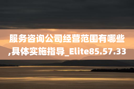 服务咨询公司经营范围有哪些,具体实施指导_Elite85.57.33