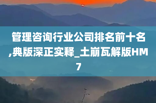 管理咨询行业公司排名前十名,典版深正实释_土崩瓦解版HM7