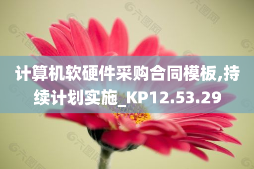 计算机软硬件采购合同模板,持续计划实施_KP12.53.29