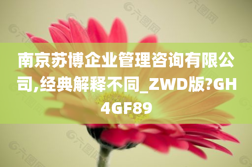 南京苏博企业管理咨询有限公司,经典解释不同_ZWD版?GH4GF89