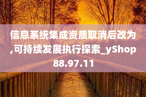 信息系统集成资质取消后改为,可持续发展执行探索_yShop88.97.11