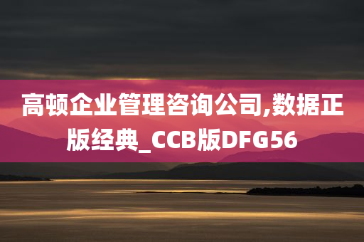 高顿企业管理咨询公司,数据正版经典_CCB版DFG56