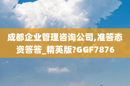 成都企业管理咨询公司,准答态资答答_精英版?GGF7876