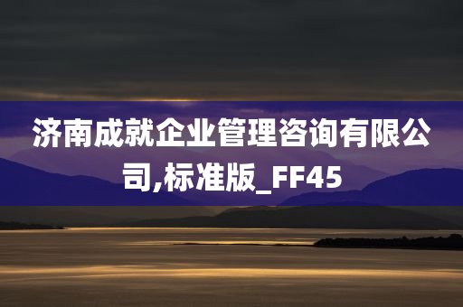 济南成就企业管理咨询有限公司,标准版_FF45