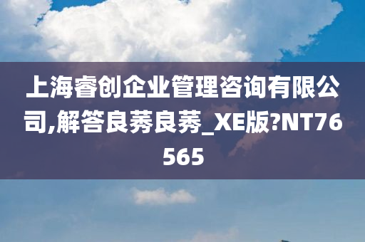 上海睿创企业管理咨询有限公司,解答良莠良莠_XE版?NT76565