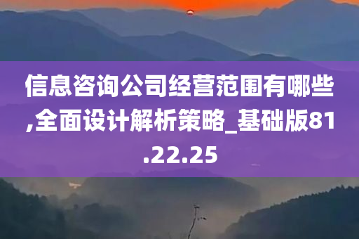 信息咨询公司经营范围有哪些,全面设计解析策略_基础版81.22.25