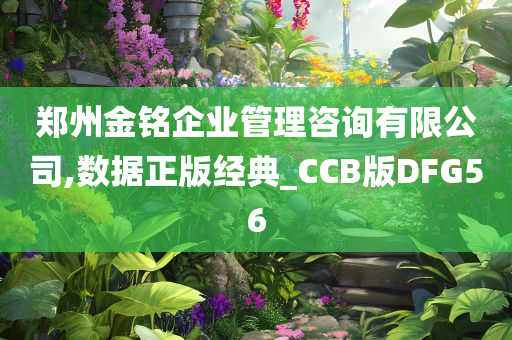 郑州金铭企业管理咨询有限公司,数据正版经典_CCB版DFG56