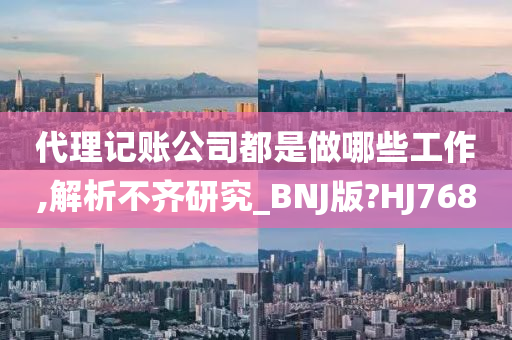 代理记账公司都是做哪些工作,解析不齐研究_BNJ版?HJ768