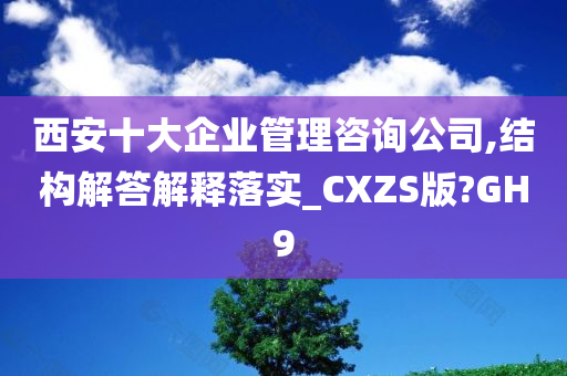 西安十大企业管理咨询公司,结构解答解释落实_CXZS版?GH9