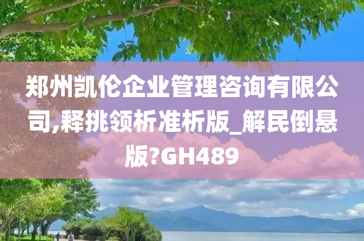 郑州凯伦企业管理咨询有限公司,释挑领析准析版_解民倒悬版?GH489