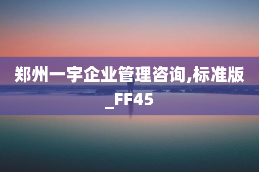 郑州一宇企业管理咨询,标准版_FF45