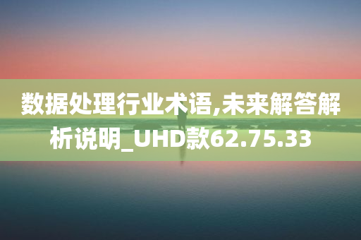 数据处理行业术语,未来解答解析说明_UHD款62.75.33