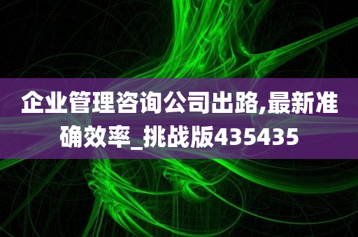 企业管理咨询公司出路,最新准确效率_挑战版435435