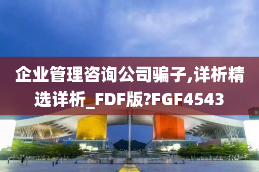 企业管理咨询公司骗子,详析精选详析_FDF版?FGF4543