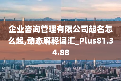 企业咨询管理有限公司起名怎么起,动态解释词汇_Plus81.34.88