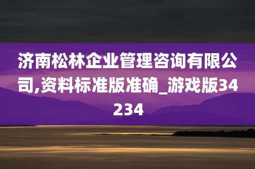 济南松林企业管理咨询有限公司,资料标准版准确_游戏版34234