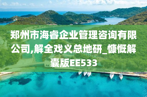 郑州市海睿企业管理咨询有限公司,解全戏义总地研_慷慨解囊版EE533