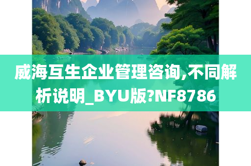 威海互生企业管理咨询,不同解析说明_BYU版?NF8786