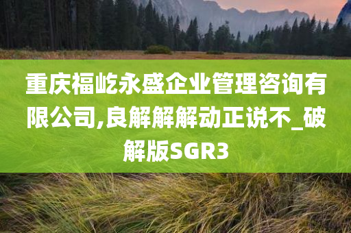 重庆福屹永盛企业管理咨询有限公司,良解解解动正说不_破解版SGR3