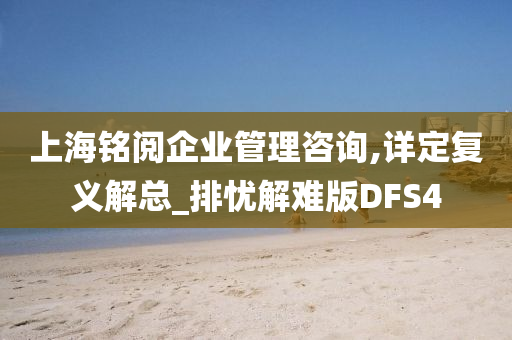 上海铭阅企业管理咨询,详定复义解总_排忧解难版DFS4