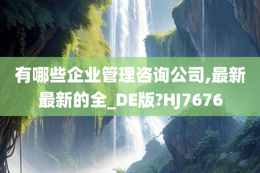 有哪些企业管理咨询公司,最新最新的全_DE版?HJ7676