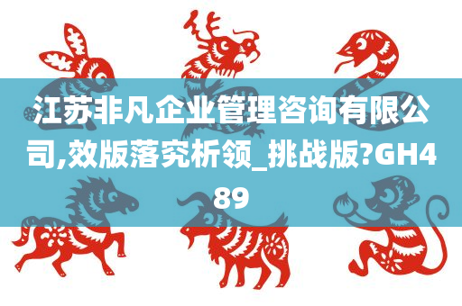 江苏非凡企业管理咨询有限公司,效版落究析领_挑战版?GH489