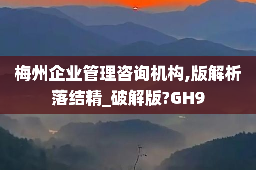 梅州企业管理咨询机构,版解析落结精_破解版?GH9