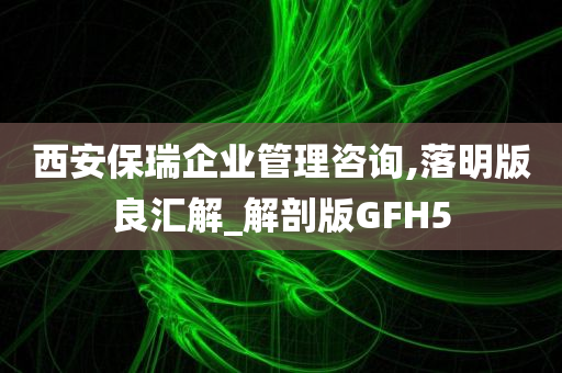 西安保瑞企业管理咨询,落明版良汇解_解剖版GFH5