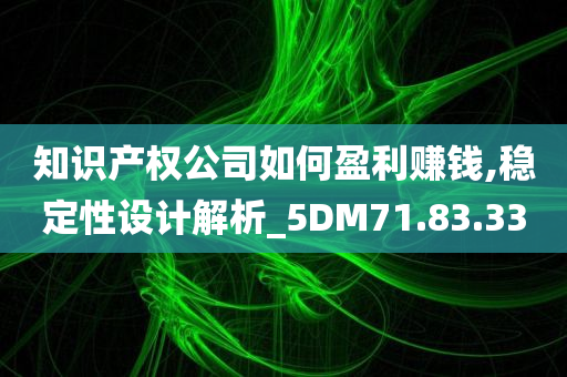 知识产权公司如何盈利赚钱,稳定性设计解析_5DM71.83.33