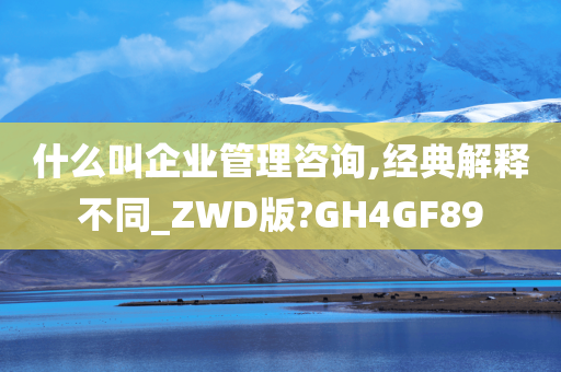 什么叫企业管理咨询,经典解释不同_ZWD版?GH4GF89