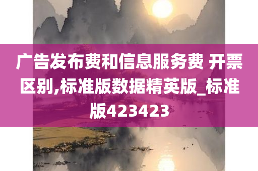 广告发布费和信息服务费 开票区别,标准版数据精英版_标准版423423