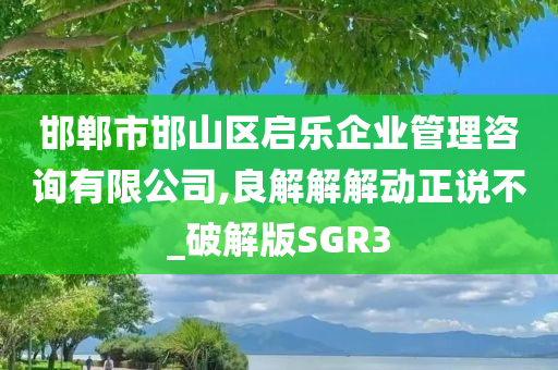 邯郸市邯山区启乐企业管理咨询有限公司,良解解解动正说不_破解版SGR3