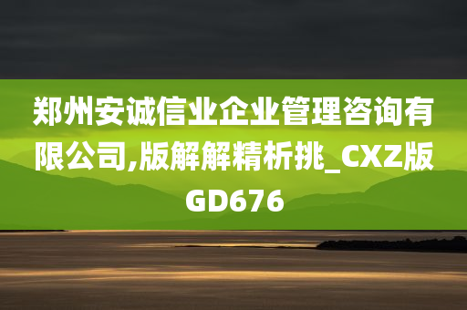 郑州安诚信业企业管理咨询有限公司,版解解精析挑_CXZ版GD676