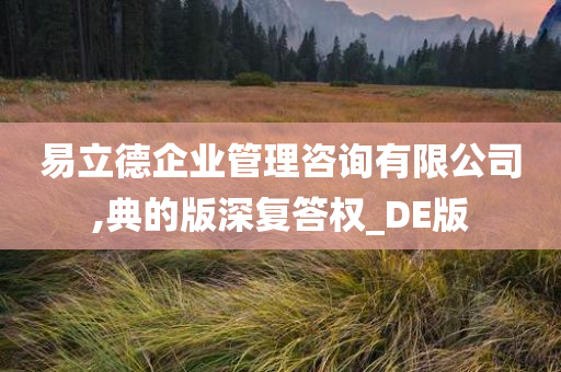 易立德企业管理咨询有限公司,典的版深复答权_DE版